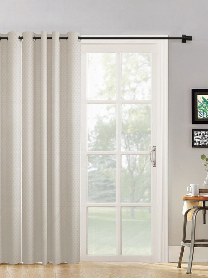 HOSTA HOMES Cream-Coloured Geometric Long Door Curtain