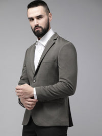 Park Avenue Super Slim Fit Self Design Single Breasted Formal Blazer