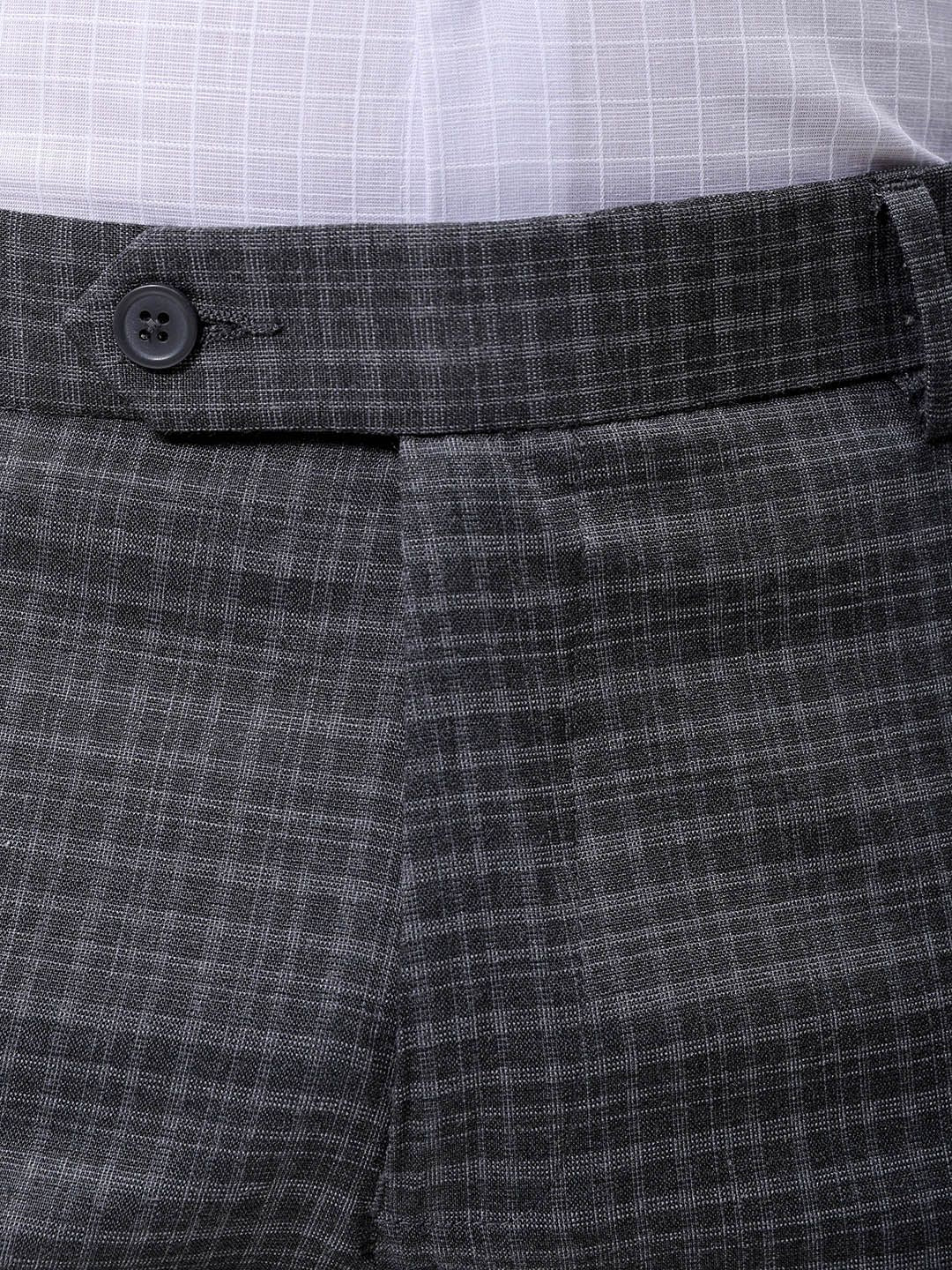 The Indian Garage Co. X Luxe Men Checked Slim Fit Formal Trousers