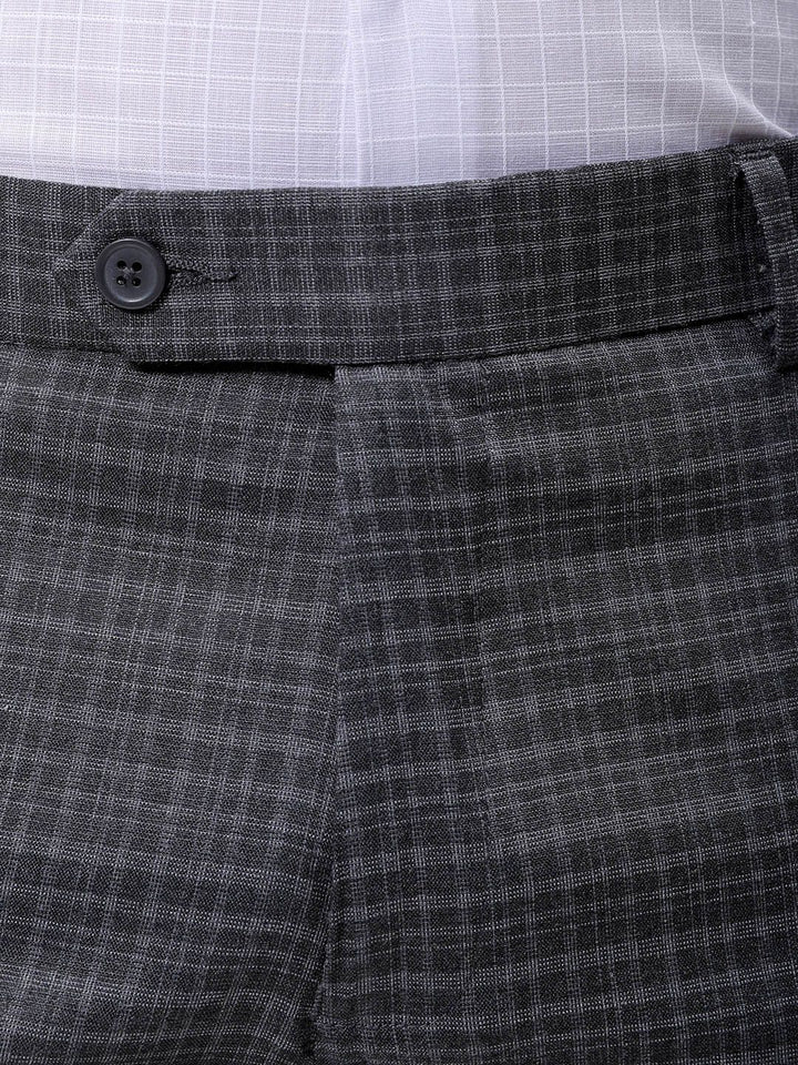 The Indian Garage Co. X Luxe Men Checked Slim Fit Formal Trousers