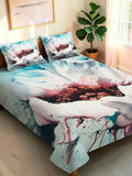Moda Rapido X KLOTTHE Cadar 400 TC Bunga Biru & Merah Jambu dengan 2 Sarung Bantal