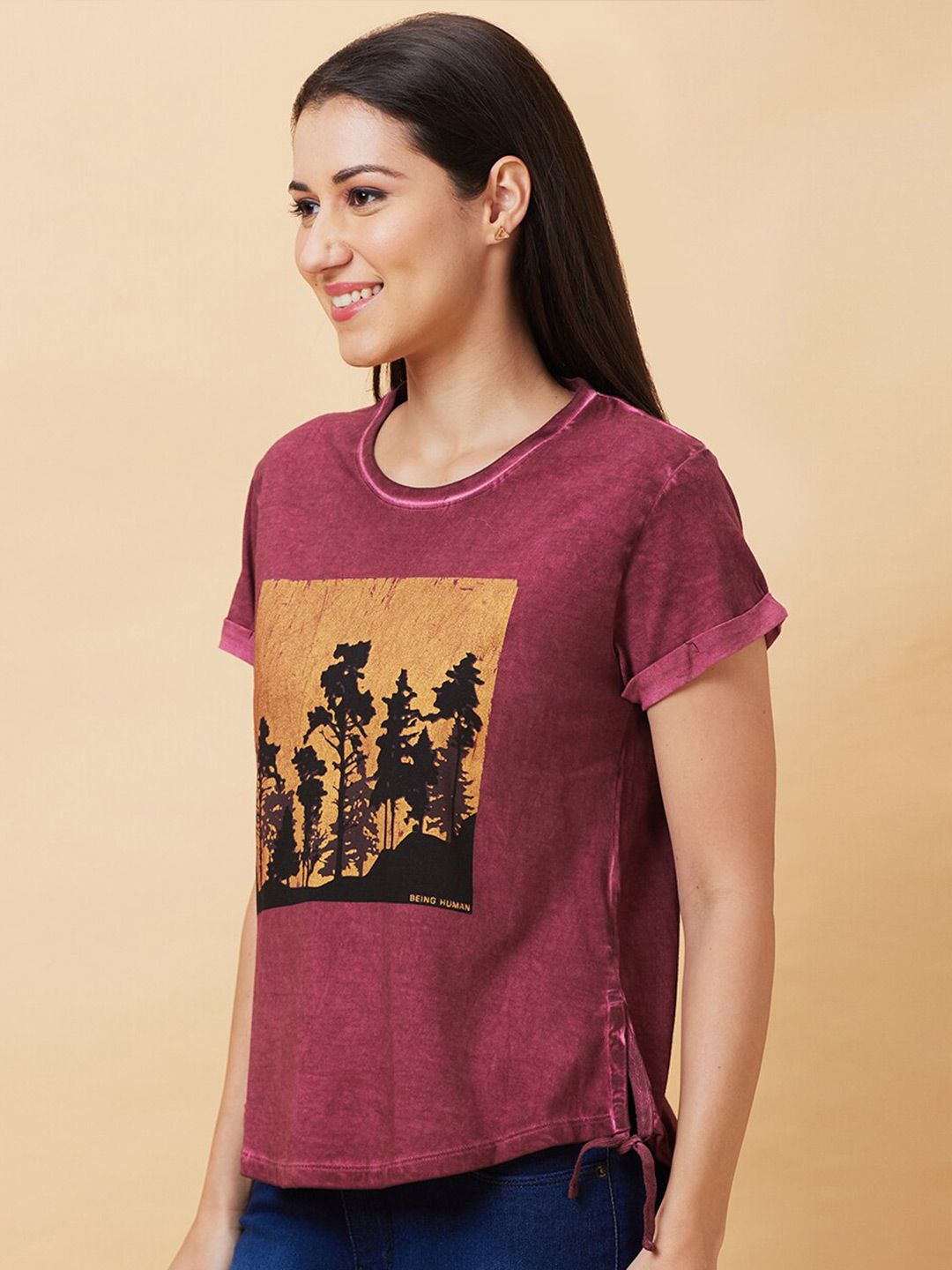 Being Human Graphic Printed Round Neck Short Sleeves T-shirt
