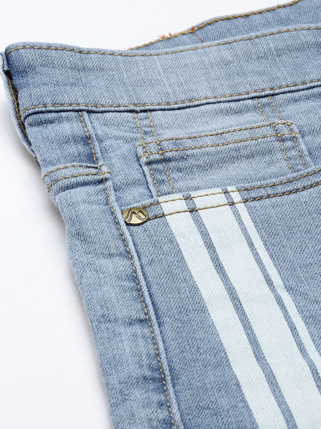 The Indian Garage Co Men Blue Slim Fit Denim Shorts