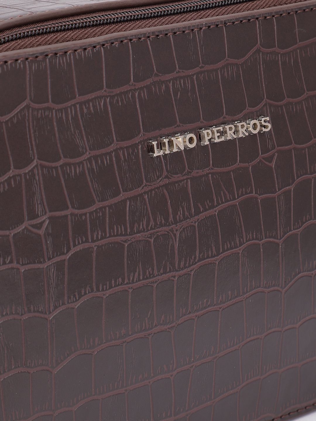 Lino Perros Croc Textured Structured Sling Bag