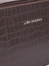 Lino Perros Croc Textured Structured Sling Bag