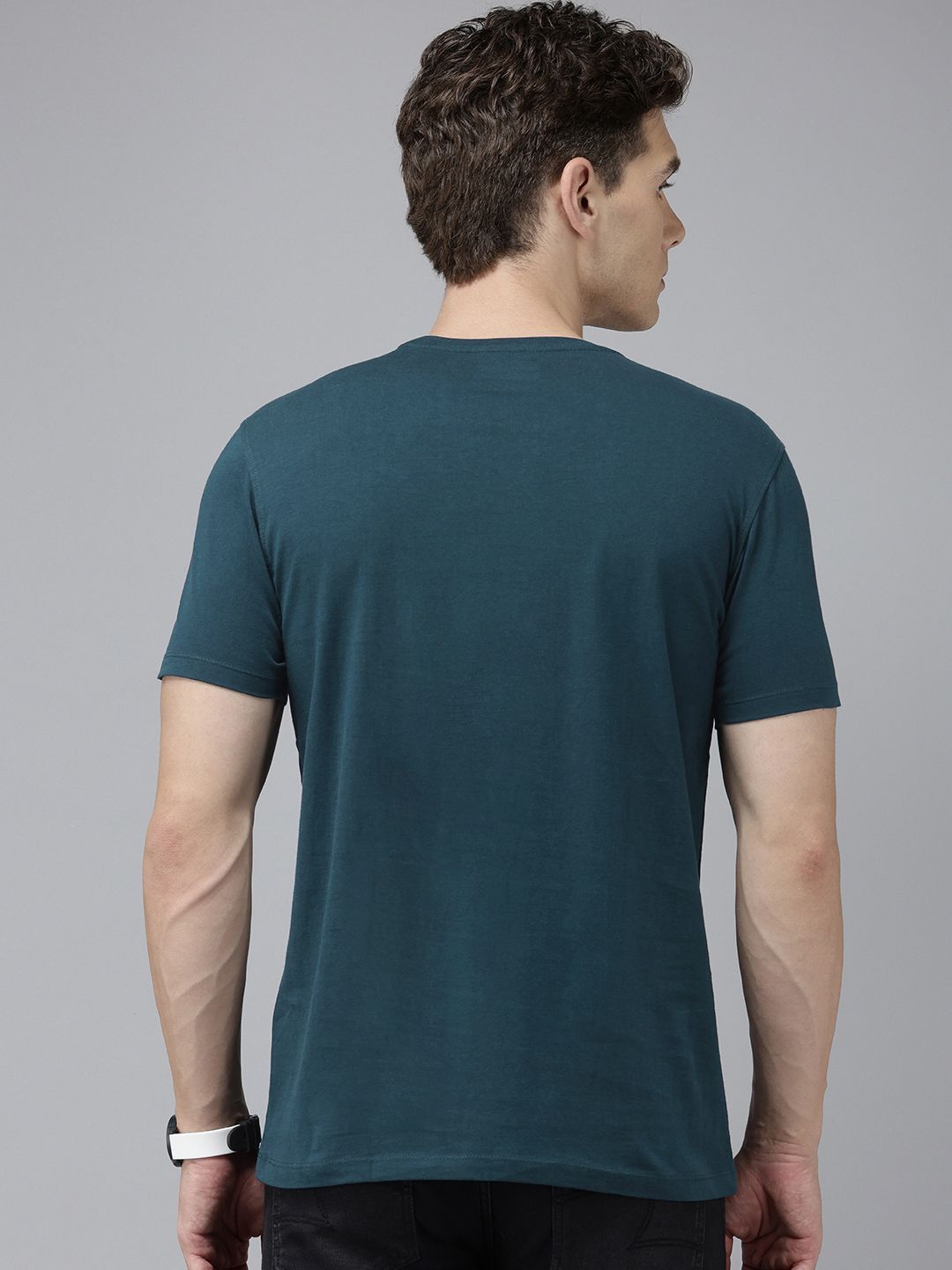 SPYKAR Printed Pure Cotton Slim Fit T-shirt