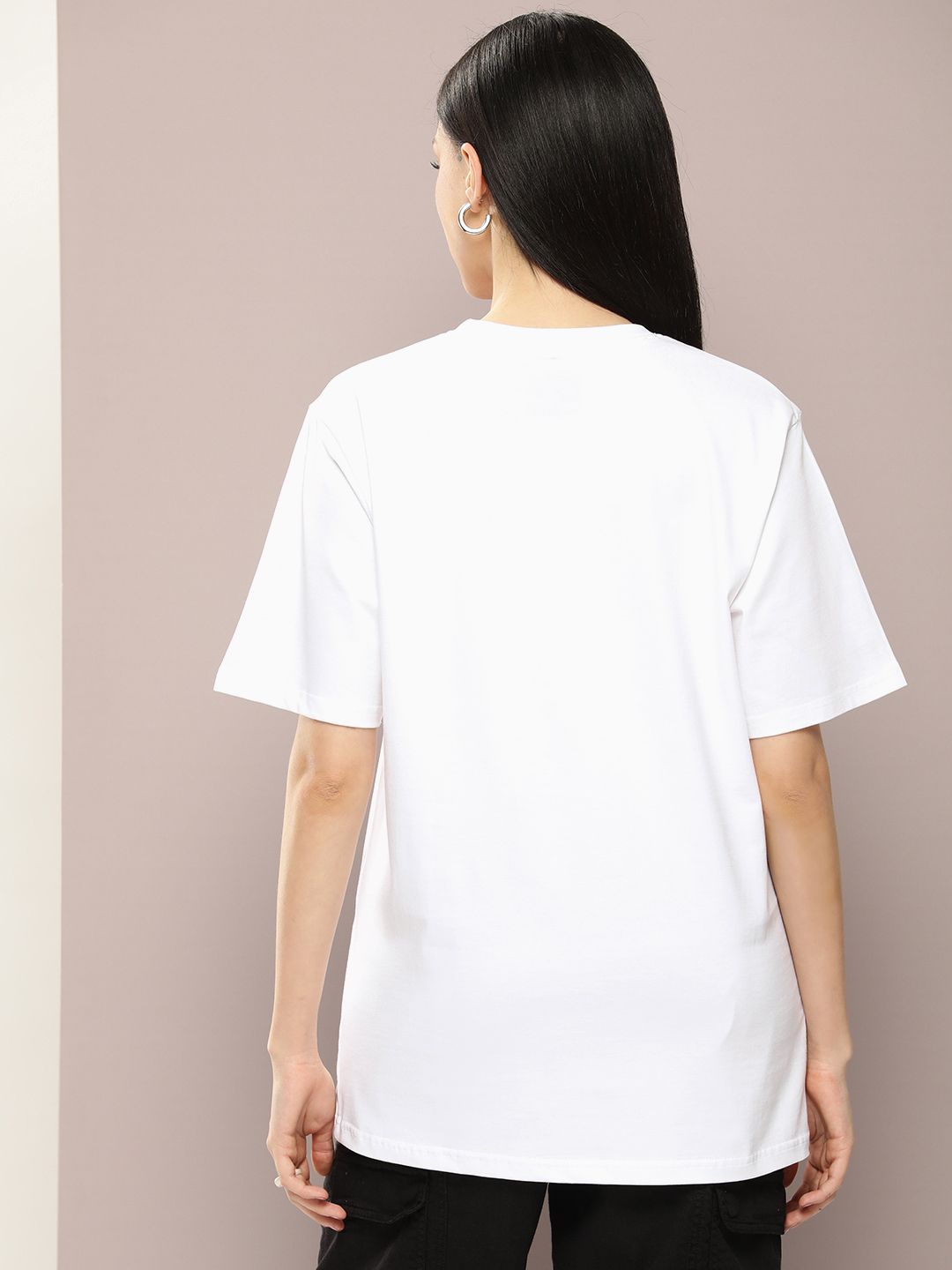 DILLINGER Women Graphic Printed Embossed Oversized T-shirt