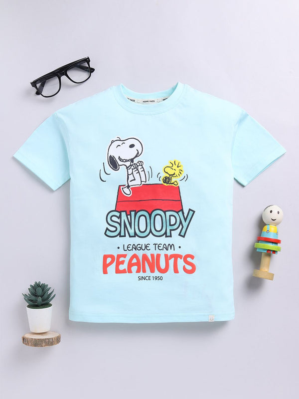 Happy Faces Boys Snoopy Print Pure Cotton T-shirt