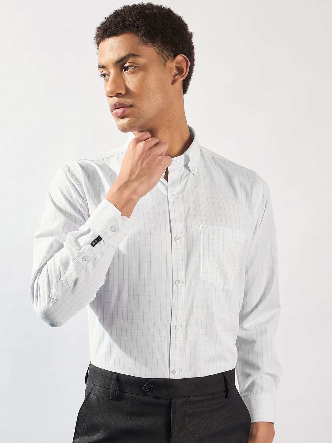 DENNISON Smart Micro Checks Regular Fit Formal Shirt