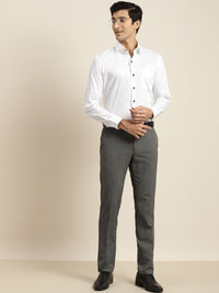 Hancock Men White Pure Cotton Slim Fit Tuxedo Shirts