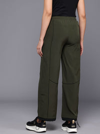 HRX by Hrithik Roshan Women Mid-Rise Lifestyle Track Pants with Toggle Hem