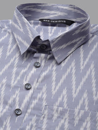 See Designs Geometric Printed Cotton Pathani Kurta
