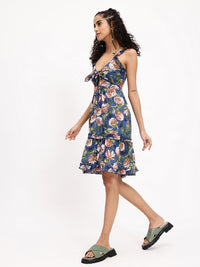 DressBerry Shadowed Bloom Tethered Smocked Dress