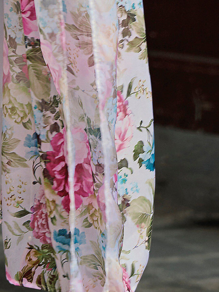 Indo Era Floral Embroidered Thread Work A-Line Kurta With Trousers & Dupatta