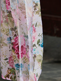 Indo Era Floral Embroidered Thread Work A-Line Kurta With Trousers & Dupatta