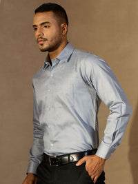 DENNISON Men Checked Spread Collar Long Slevees Cotton Formal Smart Shirt