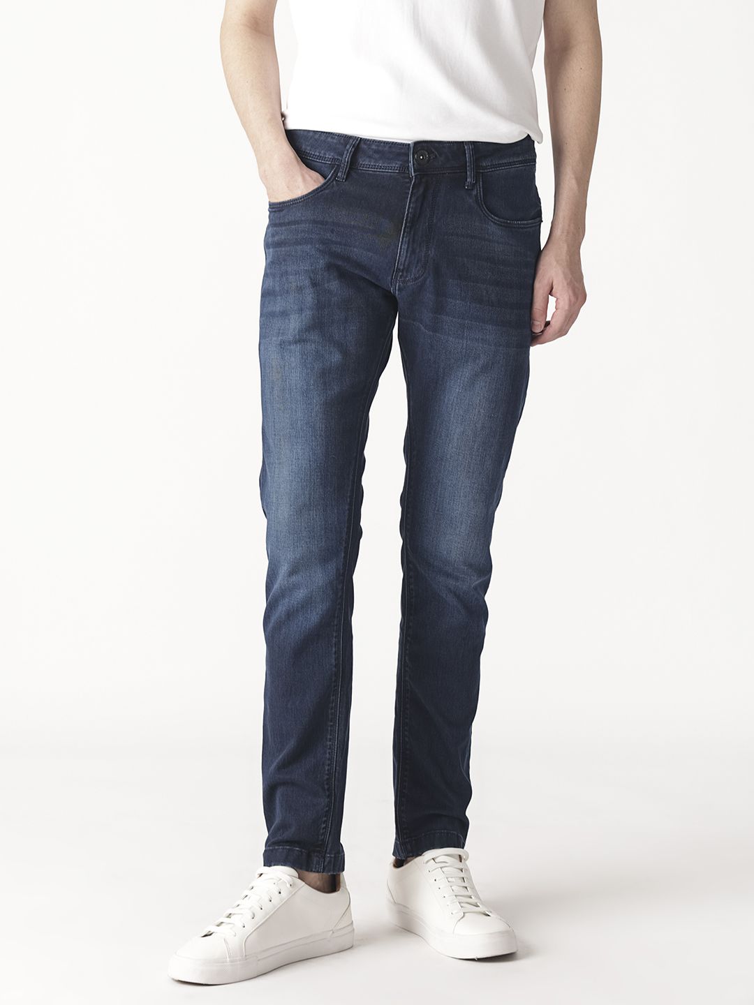 RARE RABBIT Men Oeko Mid-Rise Slim Fit Jeans