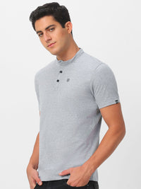 Urbano Fashion Mandarin Collar Slim Fit Pure Cotton T-shirt