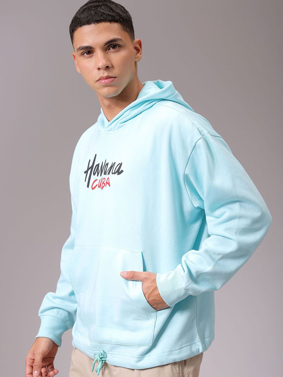 The Indian Garage Co Men Printed Hooded Sweatshirt