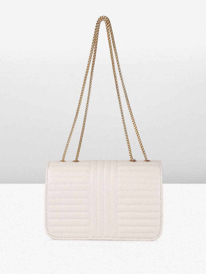 DressBerry Textured Structured Shoulder Bag with Quilted