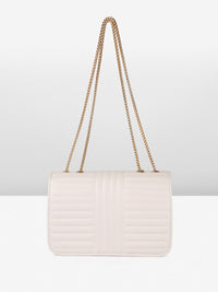 DressBerry Textured Structured Shoulder Bag with Quilted