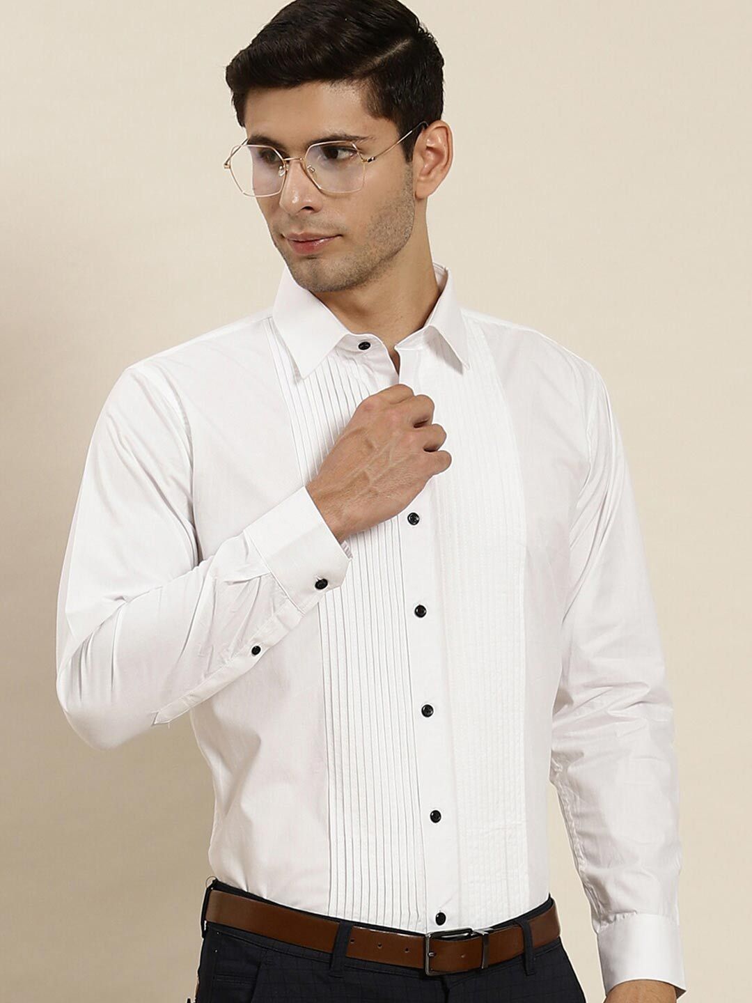Hancock Spread Collar Comfort Pure Cotton Tuxedo Party Shirt