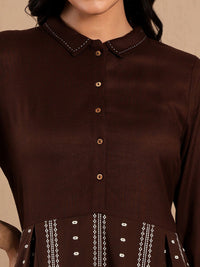 W Printed Midi Cotton Dress