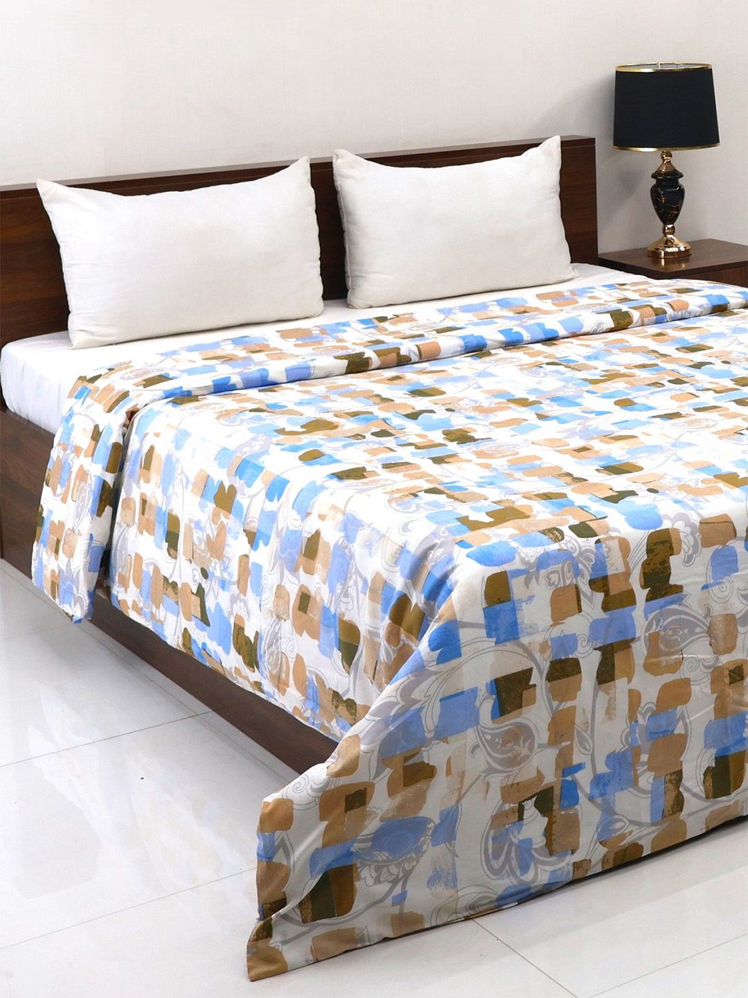 Bombay Dyeing Allure 144 TC 100% Cotton Ochre Yellow Double King Duvet Cover