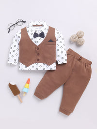 Moms Love Infant Boys Printed Pure Cotton Shirt with Joggers