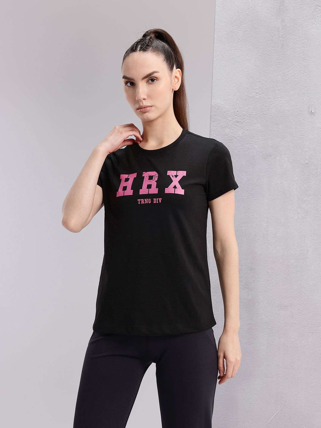 HRX by Hrithik Roshan Typography Print Training T-shirt