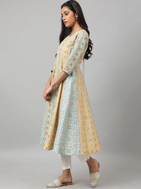 W Ethnic Motifs Printed Pure Cotton A Line Kurta