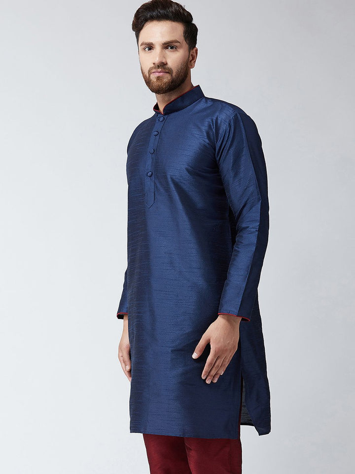 SOJANYA Lelaki Biru Solid Kurta Lurus
