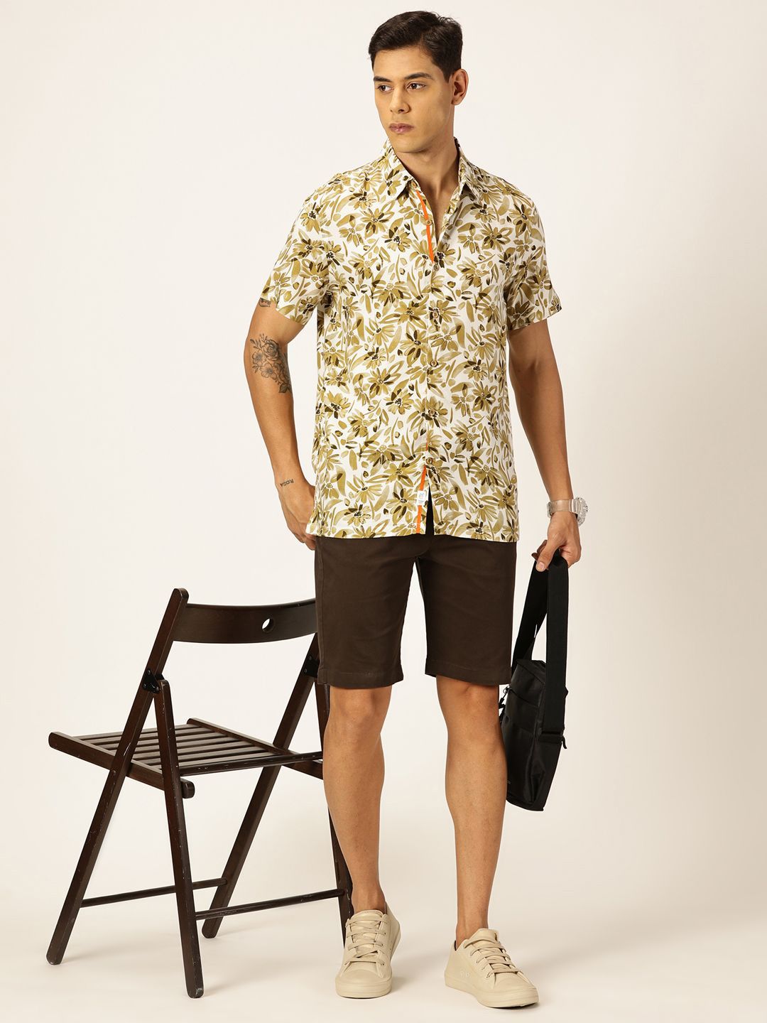 Thomas Scott Men Floral Printed Spread Collar Casual Shirt