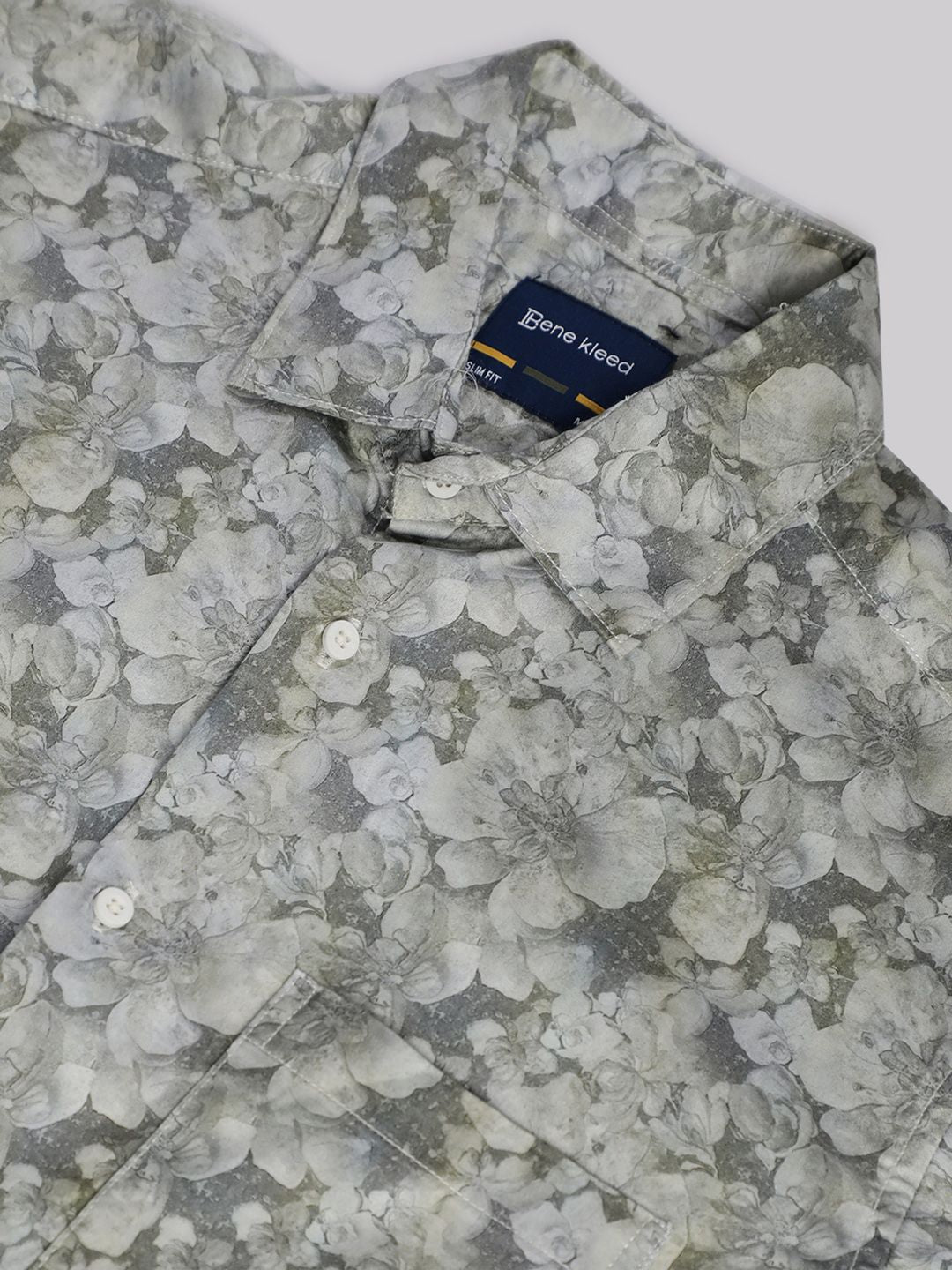 Bene Kleed Slim Fit Floral Printed Cotton Casual Shirt