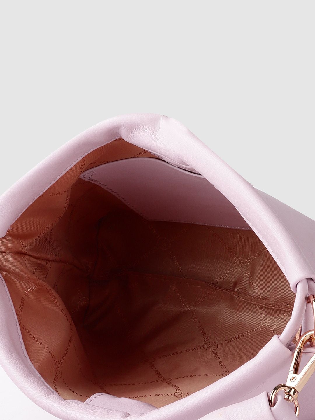 Lino Perros Lavender Structured Handheld Bag with Detachable Sling Strap