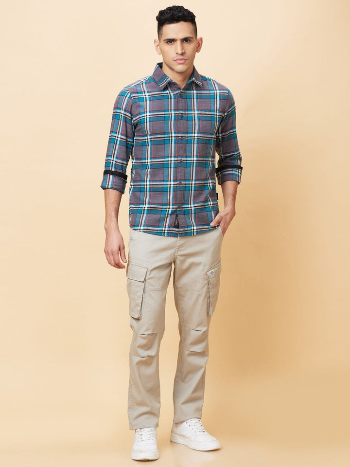 Being Human Men Slim Fit Tartan Checks Opaque Checked Casual Shirt