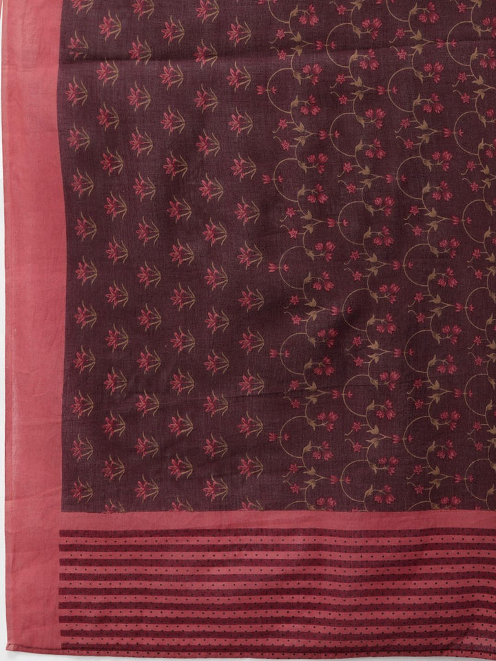 Indo Era Folksy Floral Screen Print Cotton Kurta Set