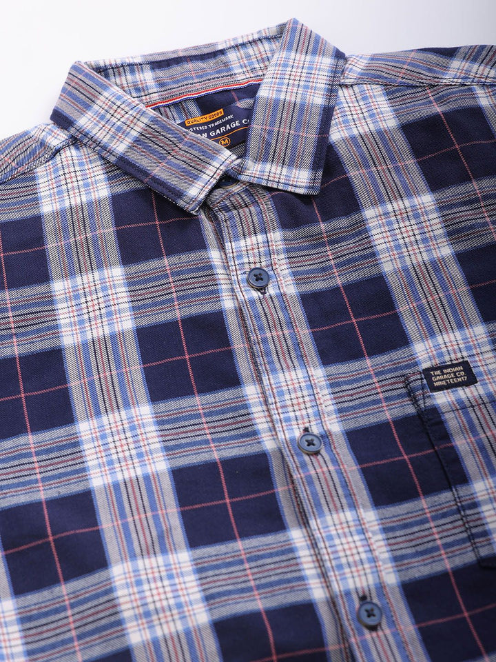 The Indian Garage Co Men Regular Fit Checked Casual Shirt