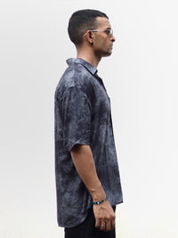Powerlook Grey India Slim Oversize Opaque Tie & Dye Casual Shirt