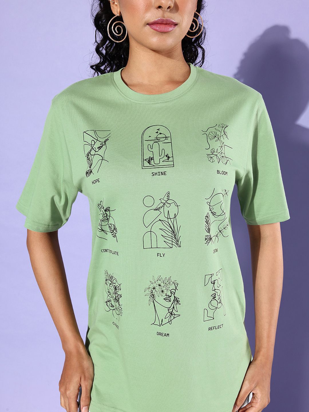 DILLINGER Graphic Printed Oversized Longline Pure Cotton T-shirt