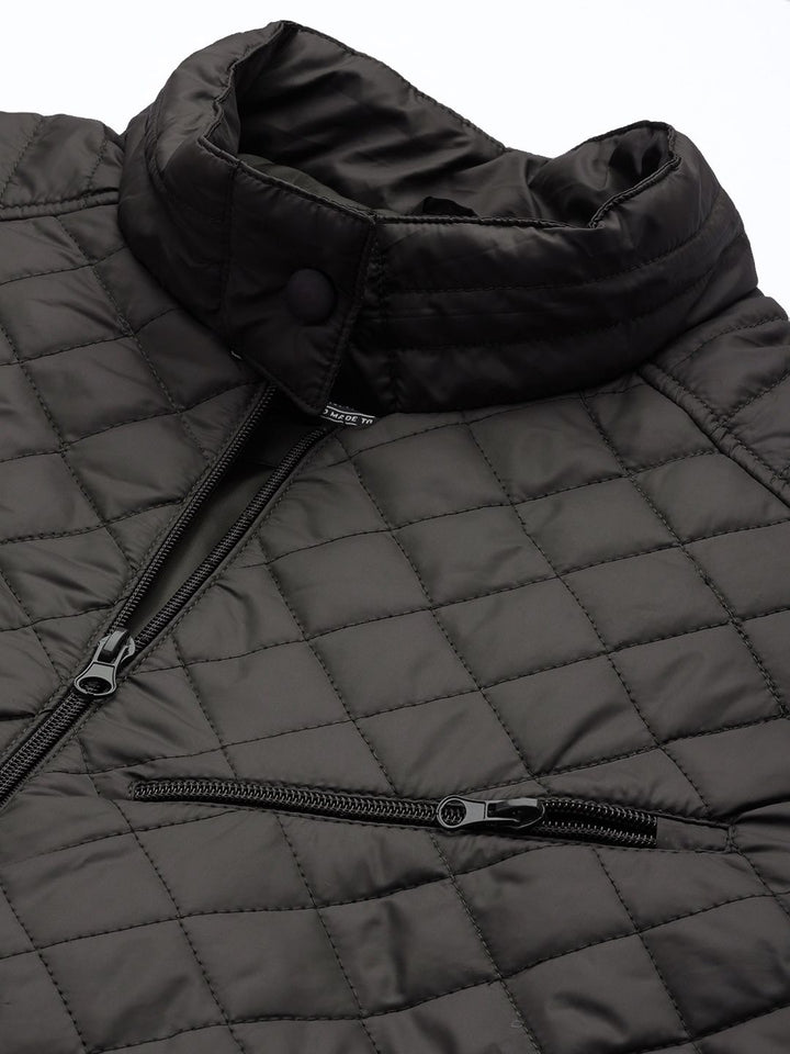 The Indian Garage Co Men Slim Fit Zip-Front Puffer Jacket with Insert Pockets