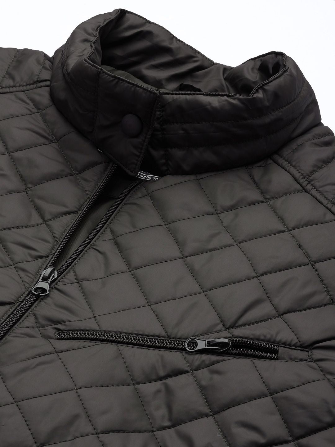 The Indian Garage Co Men Slim Fit Zip-Front Puffer Jacket with Insert Pockets