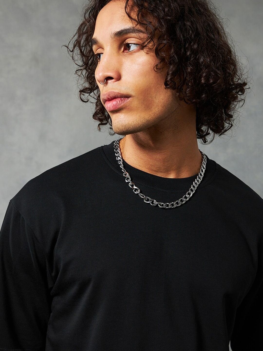 Bewakoof Drop-Shoulder Sleeves Oversized Cotton T-shirt