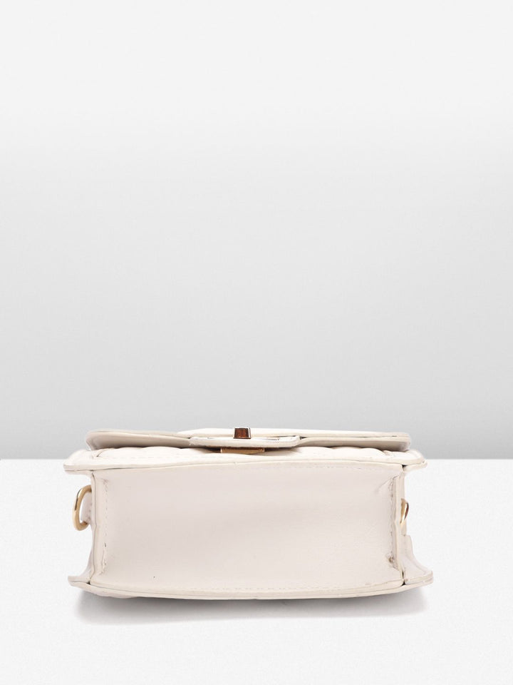 DressBerry Quilted Structured Satchel Bag