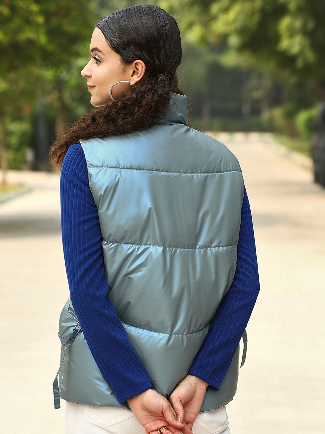 STREET 9 Women Green Solid Jacket