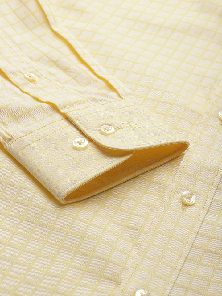 Raymond Pure Cotton Slim Fit Self-Checked Formal Shirt
