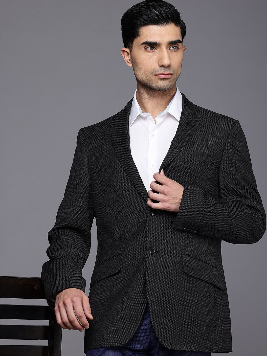 Raymond Self Design Contemporary Fit Formal Blazer