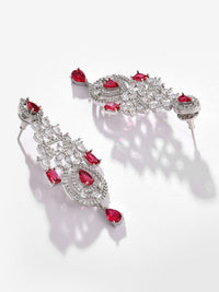 SOHI Women Silver-Plated Pink Stone Studded Jewellery Set