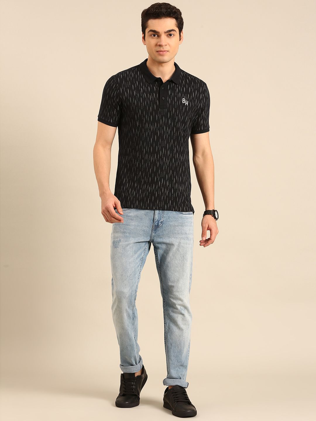 Being Human Self Design Polo Collar Pure Cotton T-shirt
