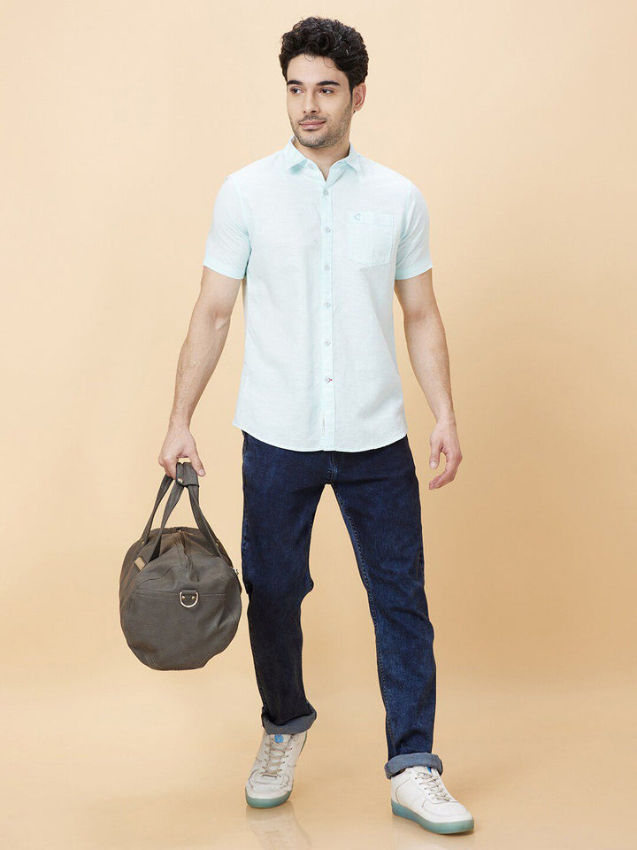 Being Human Spread Collar Slim Fit Cotton Casual Shirt